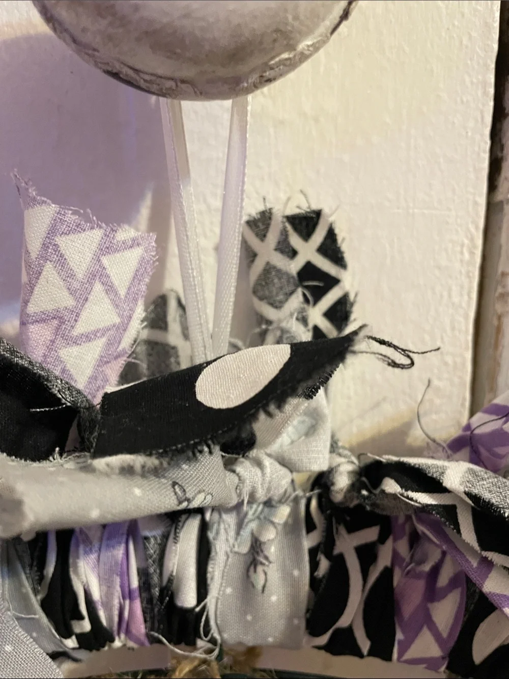 Handmade Purple & Black Peace Sign Rope Wreath